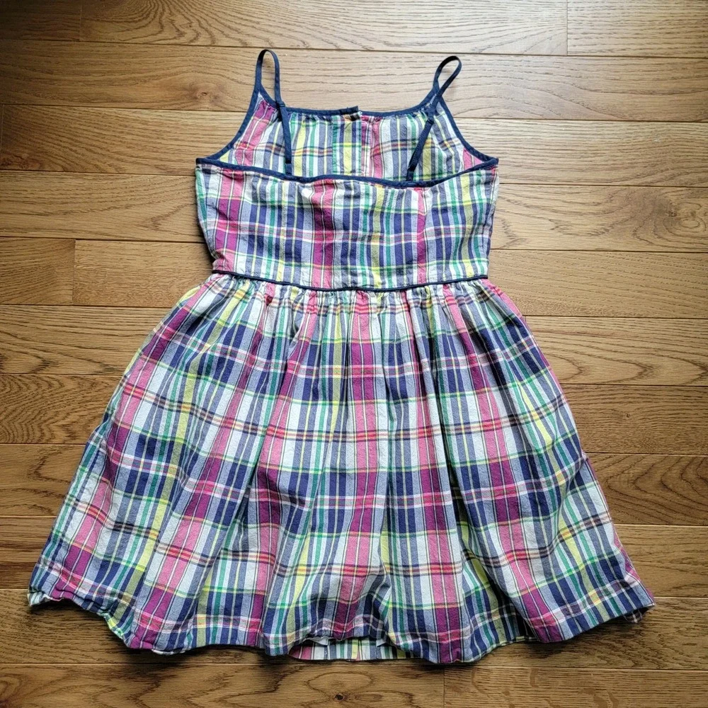 Polo Ralph Lauren Girls Size 12 Plaid Multicolor Sleeveless Square Neck Sundress
